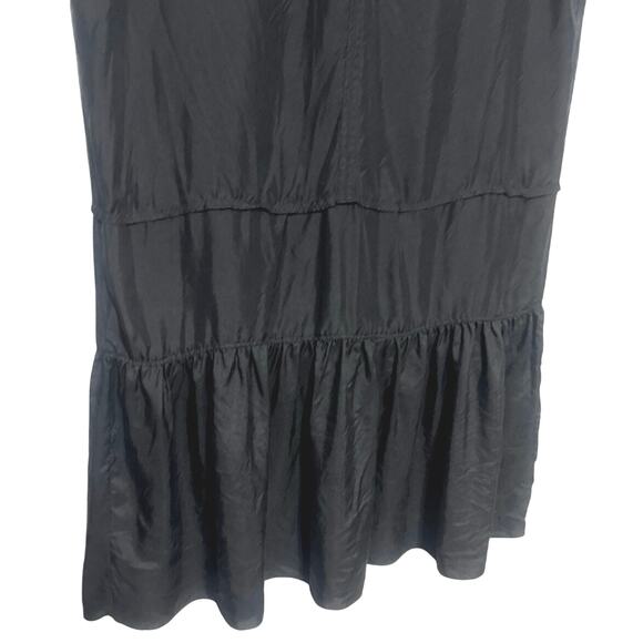 Rag & Bone 100% Silk Black Tiered Dress Small Oversized Luxe Evening Party Glam - Picture 2 of 7